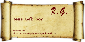 Ress Gábor névjegykártya