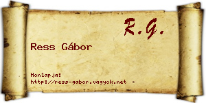 Ress Gábor névjegykártya